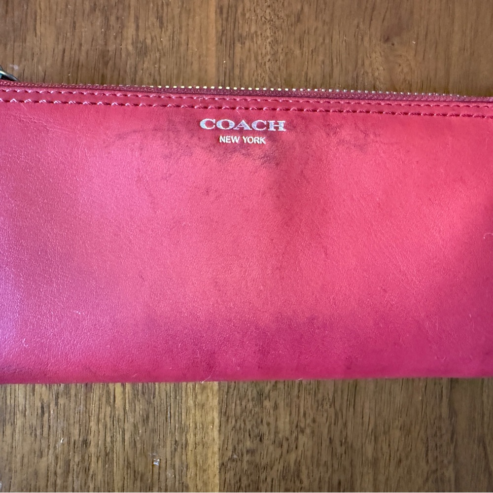 Coach Slim Zip  Wallet in Red